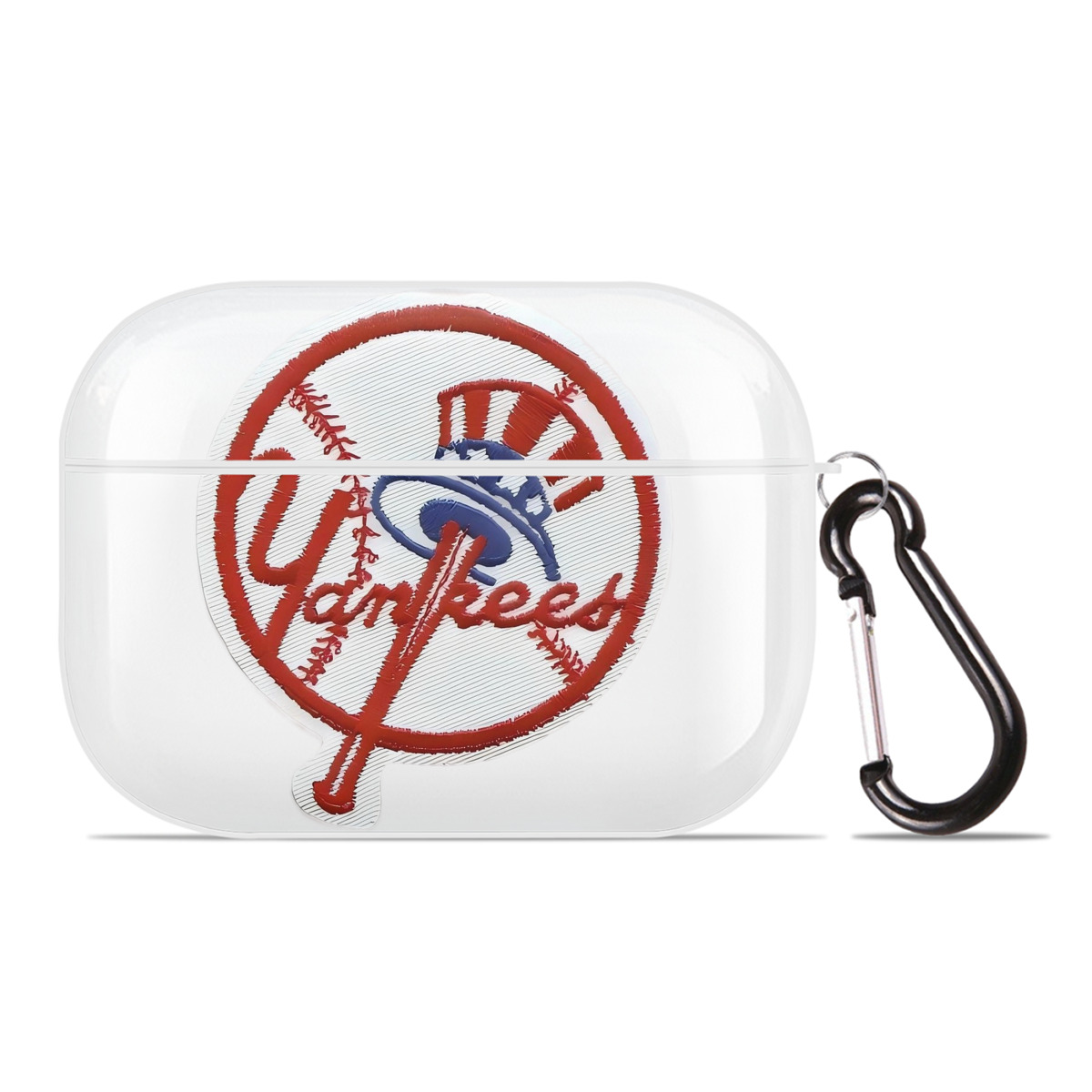 New York Yankees LOGO AirPods Pro Hard Case White With Keychain, Durable Flexible PC, Precise Cutouts, Anti-Fingerprint, Yellowing & Scratch Resistant, Full Protection, Washable