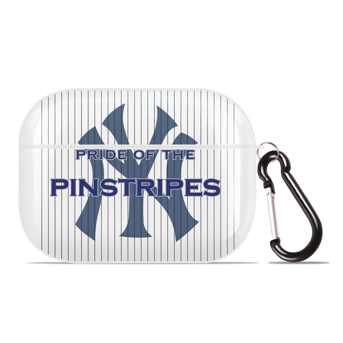 New York Yankees Pride of The Pinstripes AirPods Pro Hard Case White With Keychain, Durable Flexible PC, Precise Cutouts, Anti-Fingerprint, Yellowing & Scratch Resistant, Full Protection, Washable
