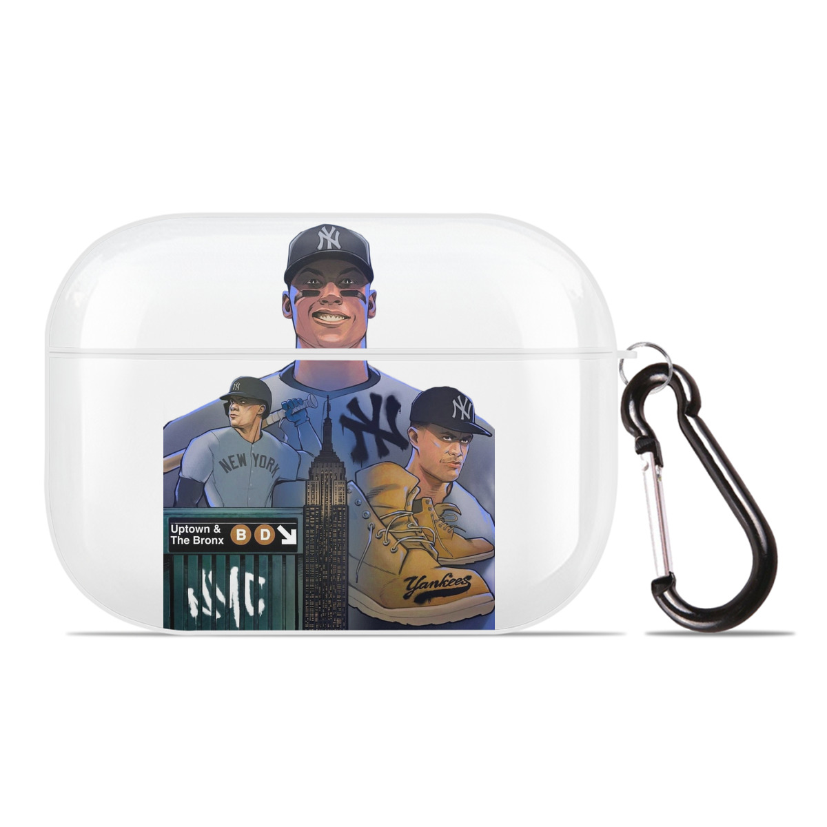 New York Yankees 273 AirPods Pro Hard Case White With Keychain, Durable Flexible PC, Precise Cutouts, Anti-Fingerprint, Yellowing & Scratch Resistant, Full Protection, Washable