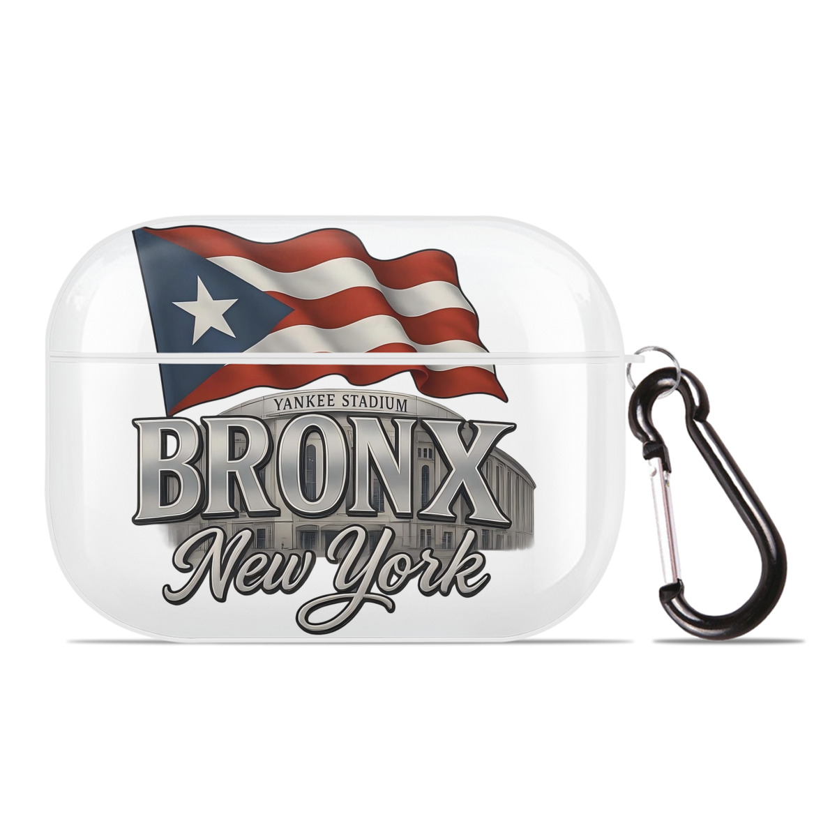 New York Yankees BRONX Yankees Stadium AirPods Pro Hard Case White With Keychain, Durable Flexible PC, Precise Cutouts, Anti-Fingerprint, Yellowing & Scratch Resistant, Full Protection, Washable