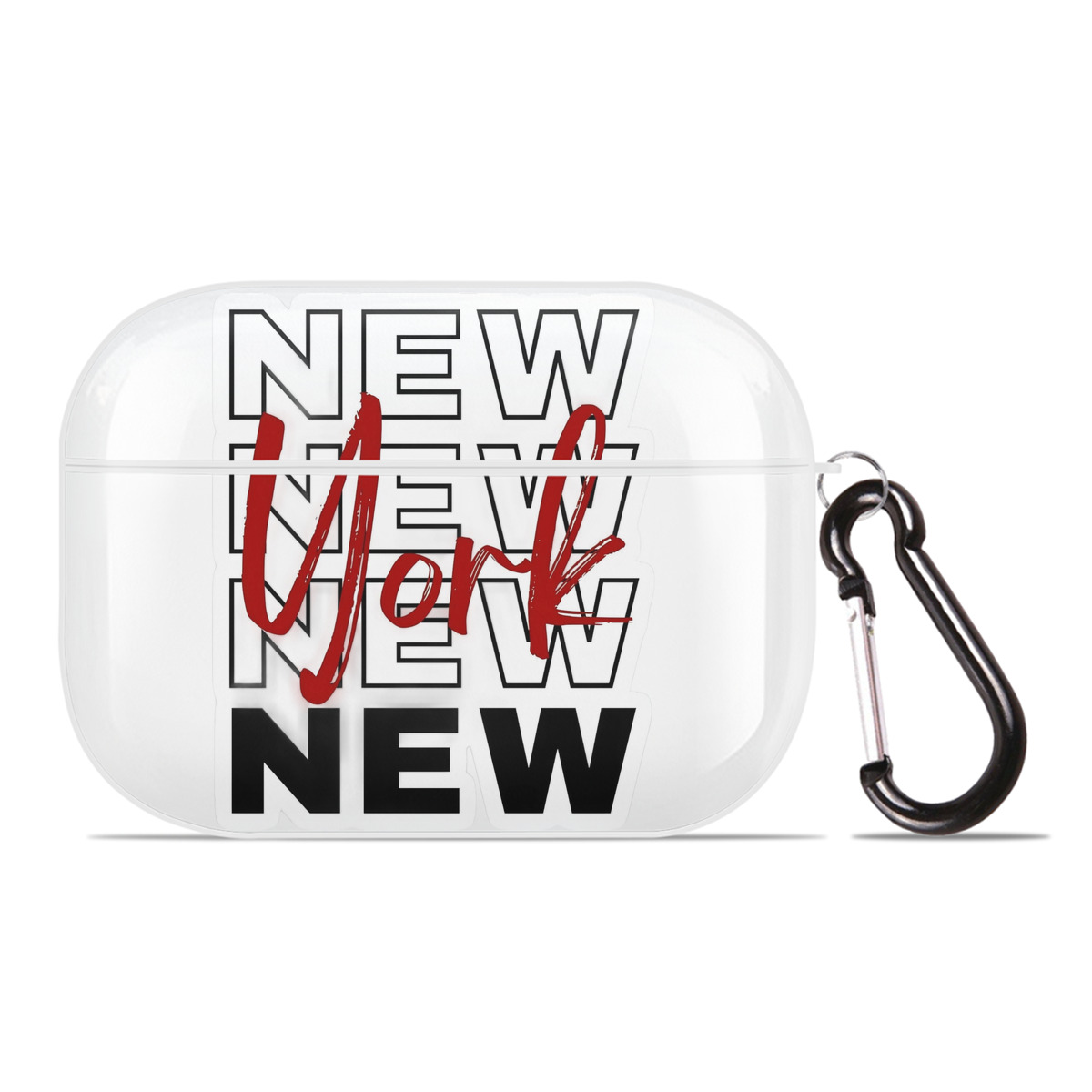 New York Yankees New York Logo AirPods Pro Hard Case White With Keychain, Durable Flexible PC, Precise Cutouts, Anti-Fingerprint, Yellowing & Scratch Resistant, Full Protection, Washable