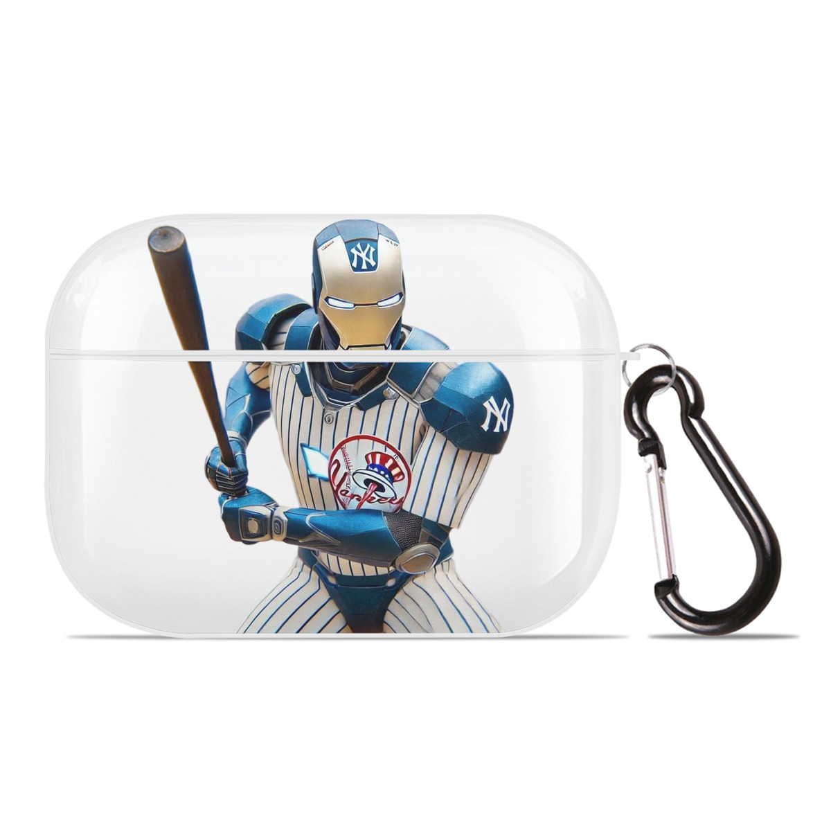 New York Yankees 283 AirPods Pro Hard Case White With Keychain, Durable Flexible PC, Precise Cutouts, Anti-Fingerprint, Yellowing & Scratch Resistant, Full Protection, Washable