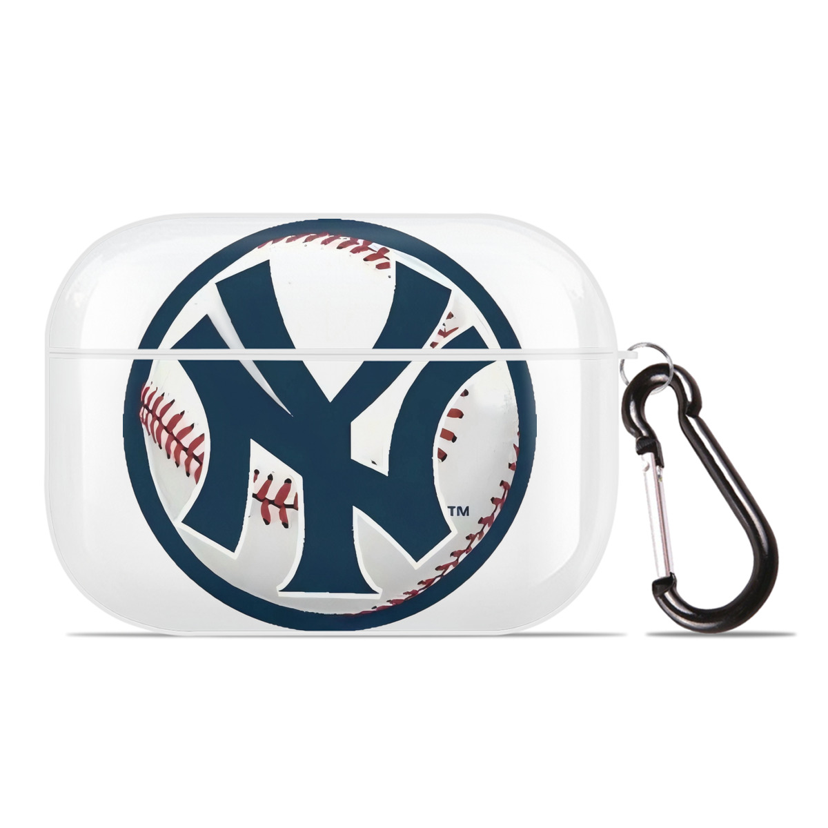 New York Yankees Baseball AirPods Pro Hard Case White With Keychain, Durable Flexible PC, Precise Cutouts, Anti-Fingerprint, Yellowing & Scratch Resistant, Full Protection, Washable