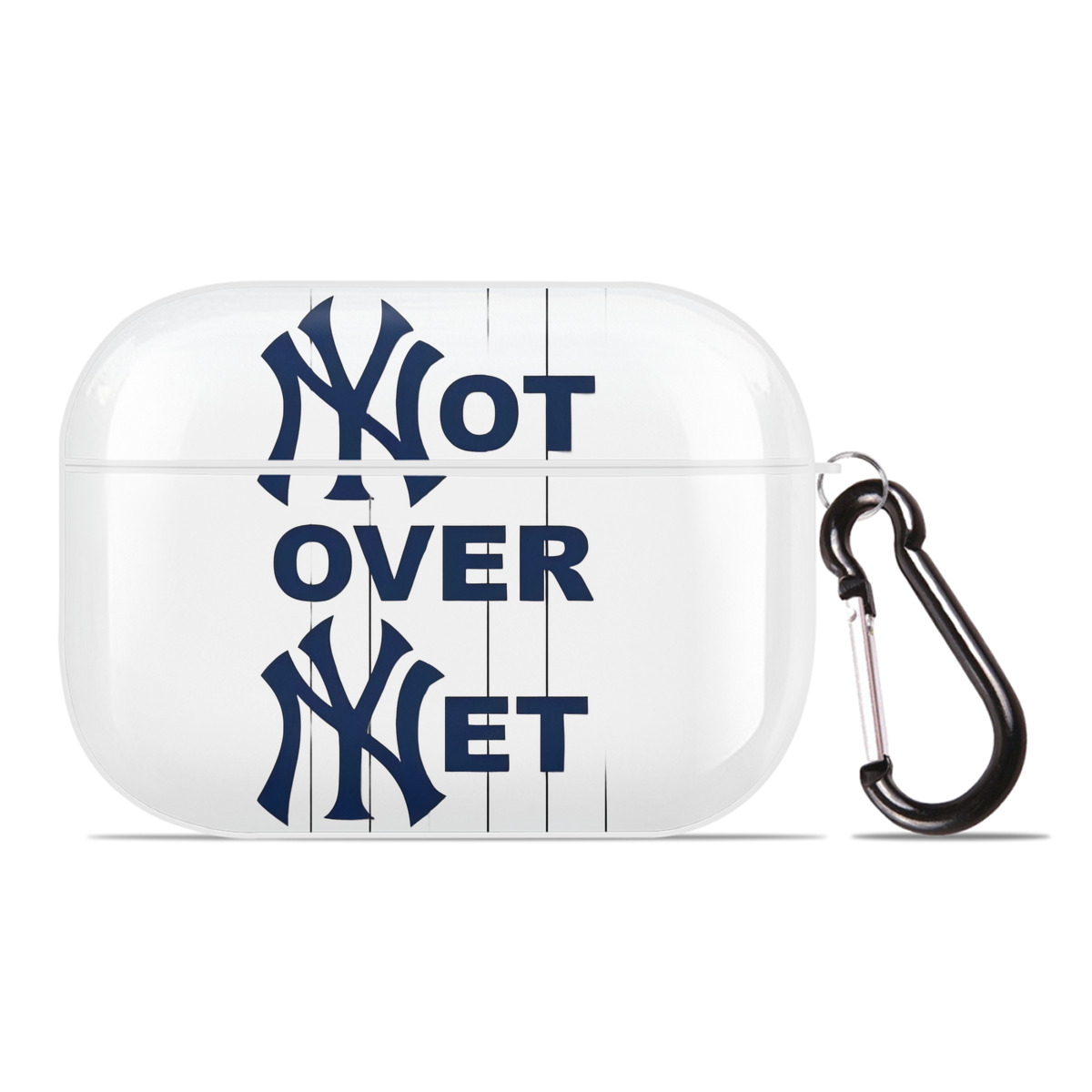 New York Yankees Not over Net AirPods Pro Hard Case White With Keychain, Durable Flexible PC, Precise Cutouts, Anti-Fingerprint, Yellowing & Scratch Resistant, Full Protection, Washable