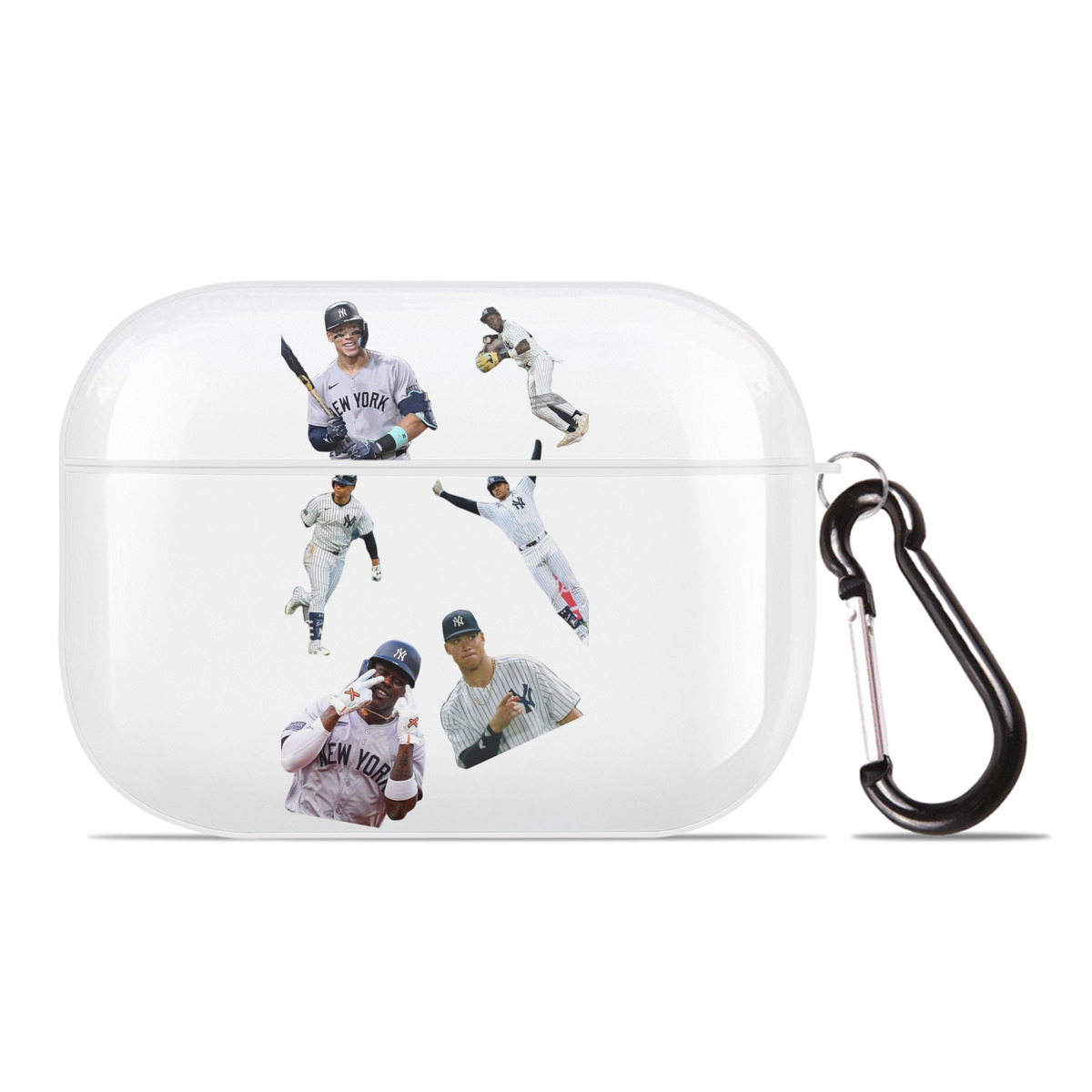New York Yankees 284 AirPods Pro Hard Case White With Keychain, Durable Flexible PC, Precise Cutouts, Anti-Fingerprint, Yellowing & Scratch Resistant, Full Protection, Washable