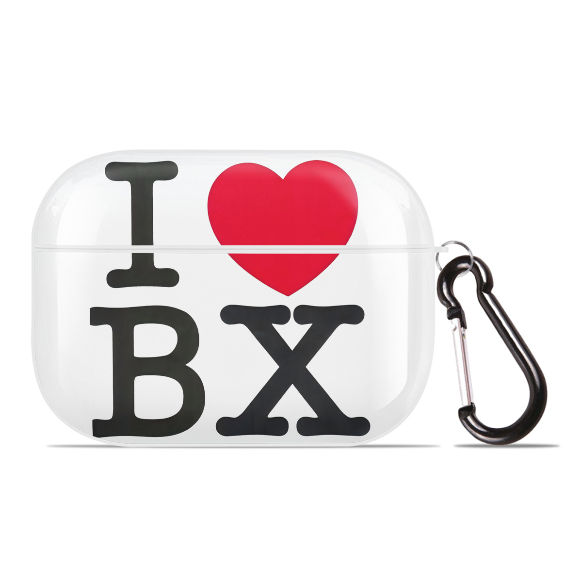 New York Yankees I Love BX AirPods Pro Hard Case White With Keychain, Durable Flexible PC, Precise Cutouts, Anti-Fingerprint, Yellowing & Scratch Resistant, Full Protection, Washable