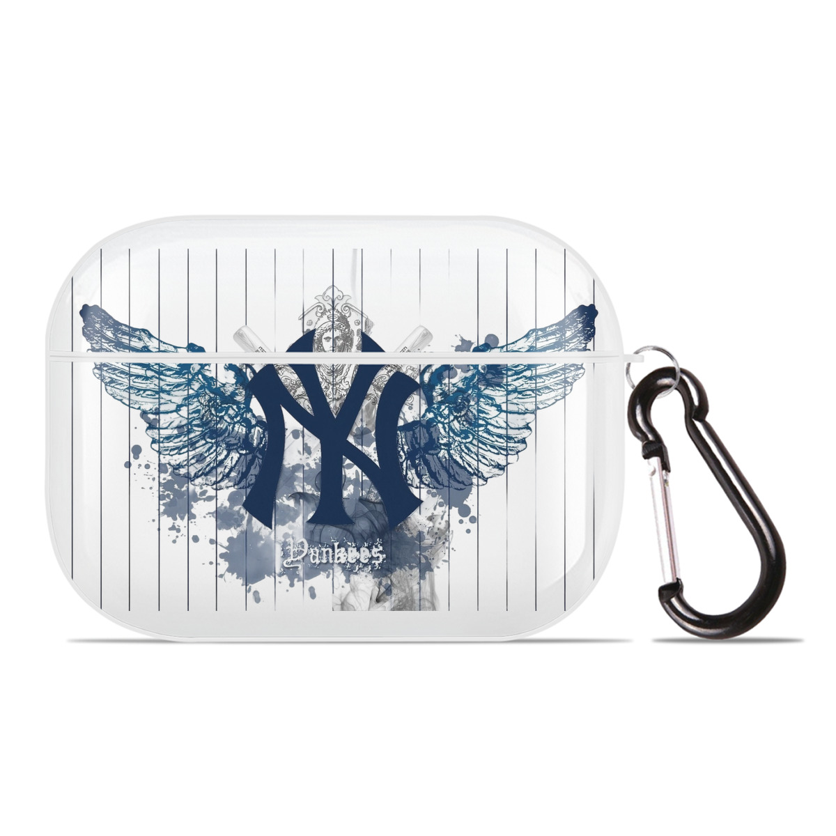 New York Yankees 293 AirPods Pro Hard Case White With Keychain, Durable Flexible PC, Precise Cutouts, Anti-Fingerprint, Yellowing & Scratch Resistant, Full Protection, Washable