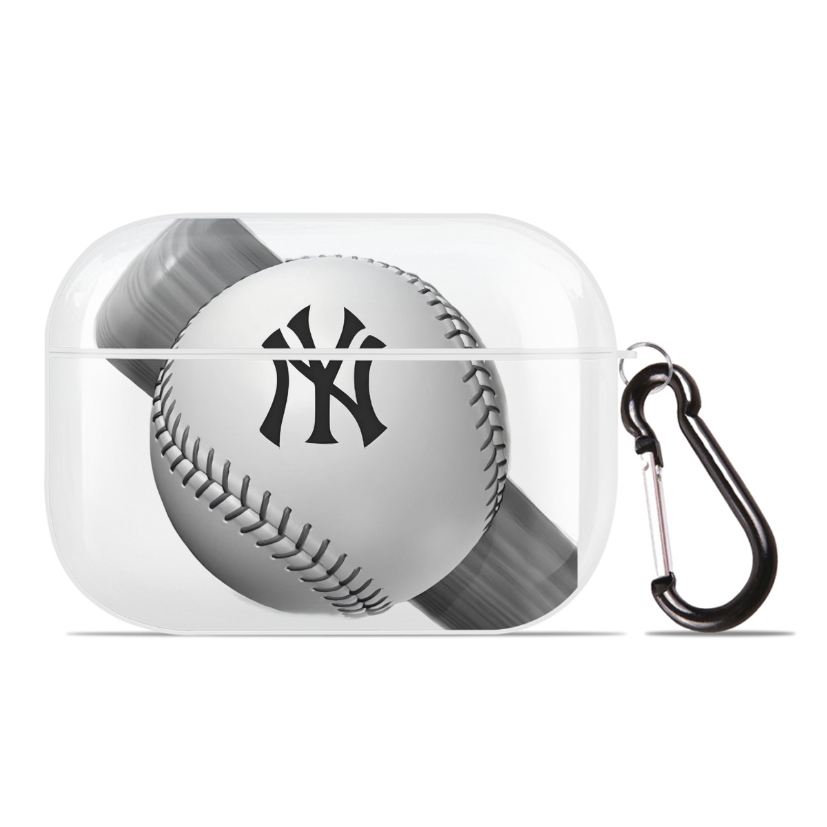 New York Yankees Baseball AirPods Pro Hard Case White With Keychain, Durable Flexible PC, Precise Cutouts, Anti-Fingerprint, Yellowing & Scratch Resistant, Full Protection, Washable