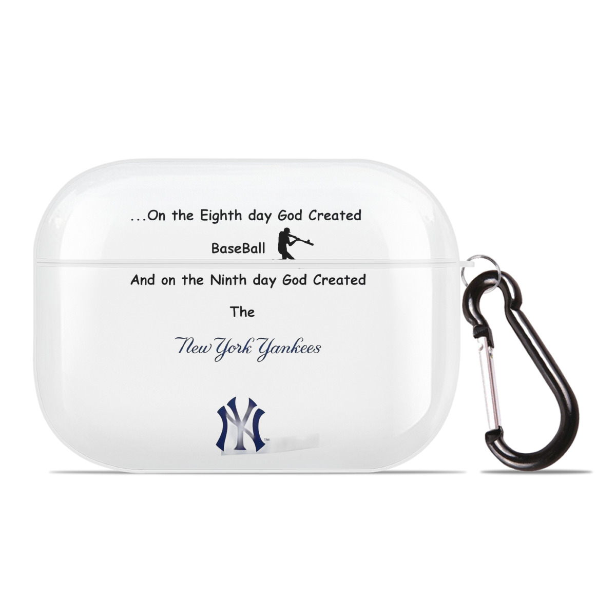 New York Yankees 281 AirPods Pro Hard Case White With Keychain, Durable Flexible PC, Precise Cutouts, Anti-Fingerprint, Yellowing & Scratch Resistant, Full Protection, Washable