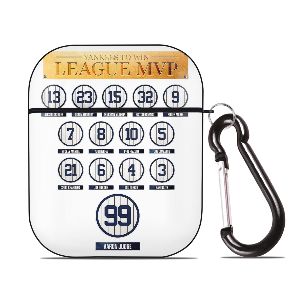 New York Yankees To Win League MVP AirPods 2 Case Hard Shell Black, Flexible PC Material, Precise Cutouts, Full Protection, Anti-Fingerprint, Washable, Includes Keychain – Durable & Slim Design