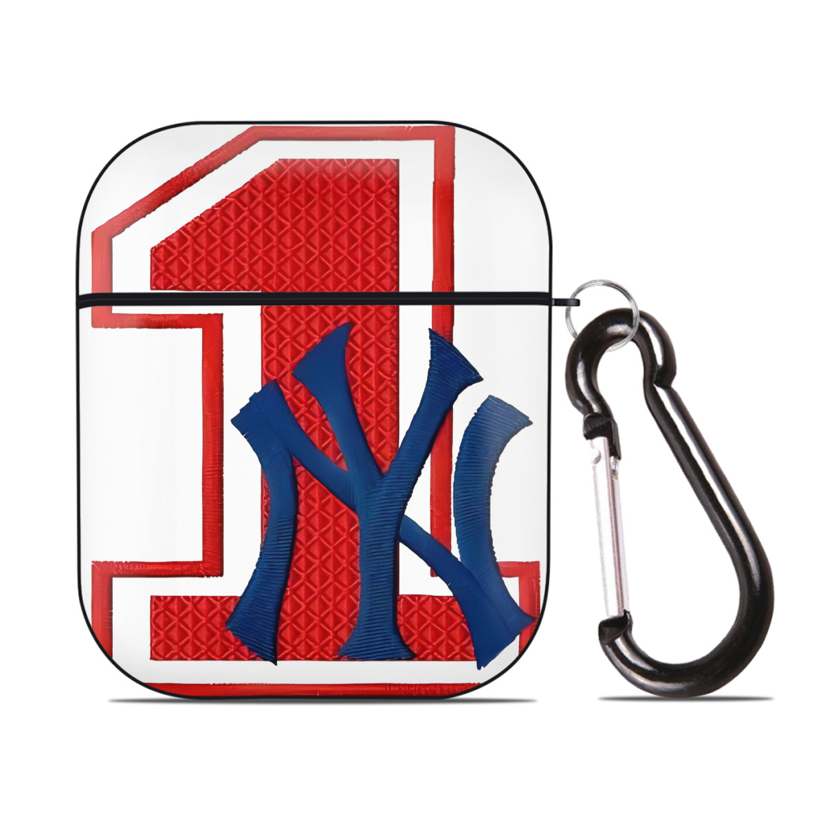 New York Yankees No.1 Fans AirPods 2 Case Hard Shell Black, Flexible PC Material, Precise Cutouts, Full Protection, Anti-Fingerprint, Washable, Includes Keychain – Durable & Slim Design