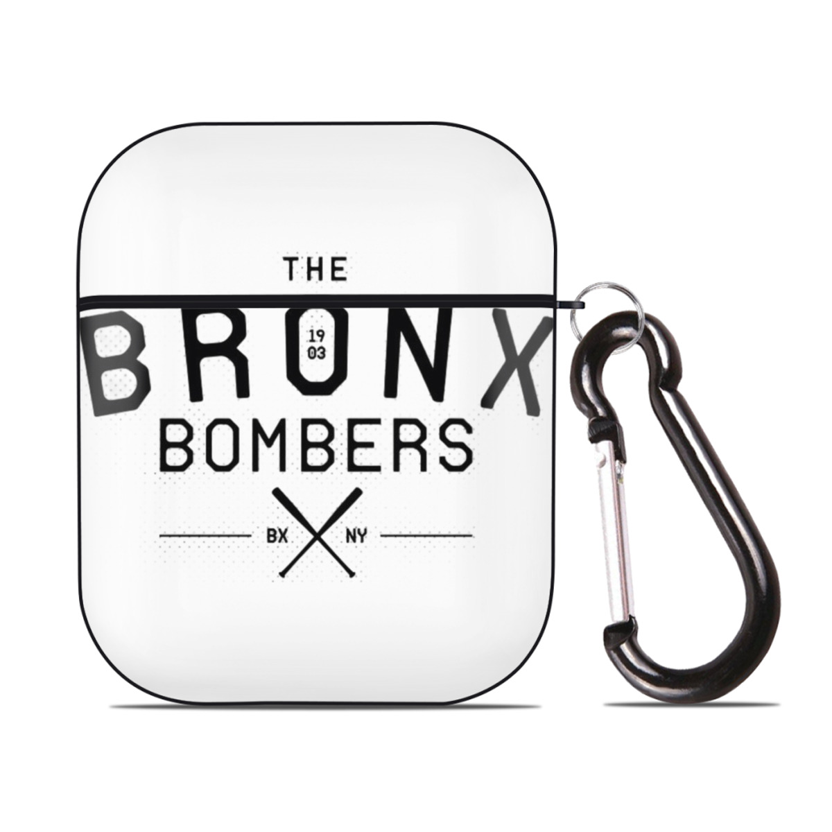 New York Yankees The Bronx Bombers 1903 AirPods 2 Case Hard Shell Black, Flexible PC Material, Precise Cutouts, Full Protection, Anti-Fingerprint, Washable, Includes Keychain – Durable & Slim Design