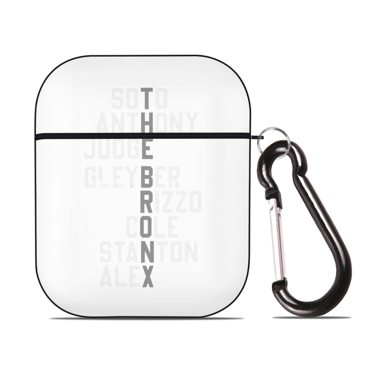 New York Yankees The Bronx Player Name AirPods 2 Case Hard Shell Black, Flexible PC Material, Precise Cutouts, Full Protection, Anti-Fingerprint, Washable, Includes Keychain – Durable & Slim Design