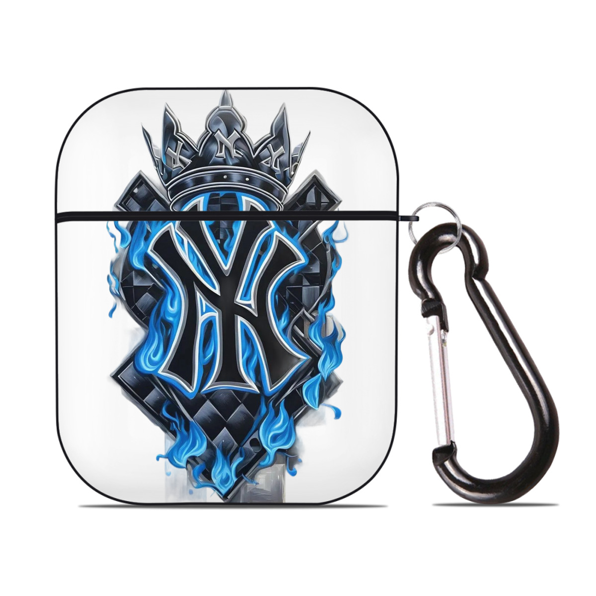 New York Yankees 285 AirPods 2 Case Hard Shell Black, Flexible PC Material, Precise Cutouts, Full Protection, Anti-Fingerprint, Washable, Includes Keychain – Durable & Slim Design