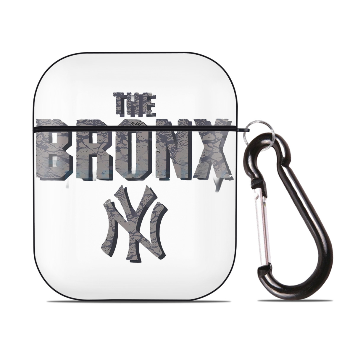 New York Yankees The Bronx AirPods 2 Case Hard Shell Black, Flexible PC Material, Precise Cutouts, Full Protection, Anti-Fingerprint, Washable, Includes Keychain – Durable & Slim Design