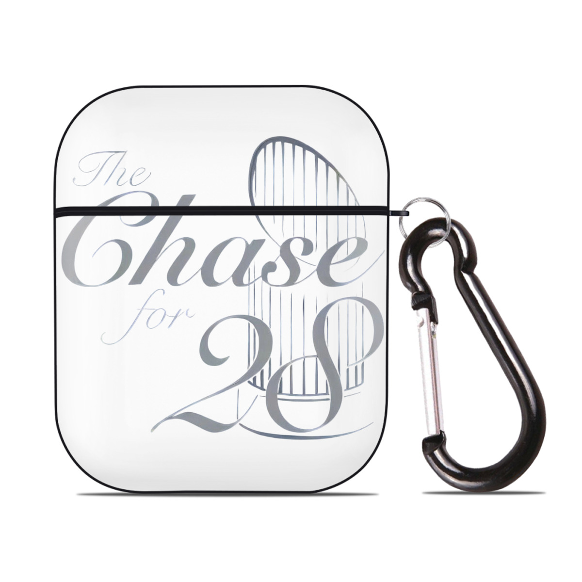 New York Yankees The Chase for 28 AirPods 2 Case Hard Shell Black, Flexible PC Material, Precise Cutouts, Full Protection, Anti-Fingerprint, Washable, Includes Keychain – Durable & Slim Design