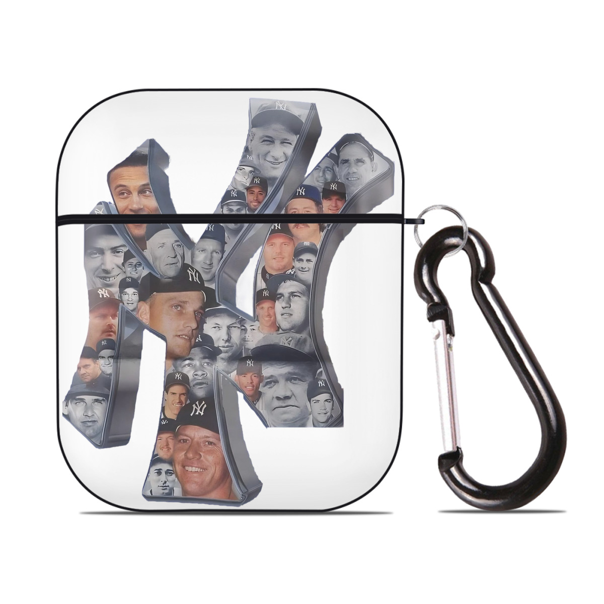 New York Yankees 279 AirPods 2 Case Hard Shell Black, Flexible PC Material, Precise Cutouts, Full Protection, Anti-Fingerprint, Washable, Includes Keychain – Durable & Slim Design