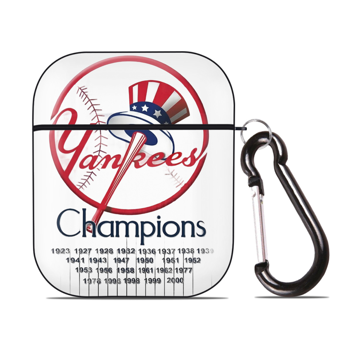 New York Yankees 56 AirPods 2 Case Hard Shell Black, Flexible PC Material, Precise Cutouts, Full Protection, Anti-Fingerprint, Washable, Includes Keychain – Durable & Slim Design