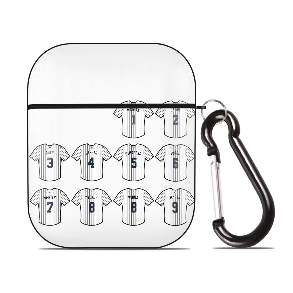 New York Yankees 61 AirPods 2 Case Hard Shell Black, Flexible PC Material, Precise Cutouts, Full Protection, Anti-Fingerprint, Washable, Includes Keychain – Durable & Slim Design