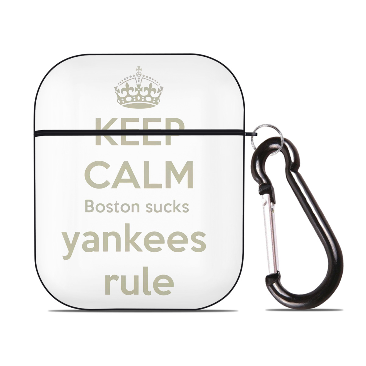 New York Yankees Keep Calm Yankees Rule Boston Sucks AirPods 2 Case Hard Shell Black, Flexible PC Material, Precise Cutouts, Full Protection, Anti-Fingerprint, Washable, Includes Keychain – Durable & Slim Design