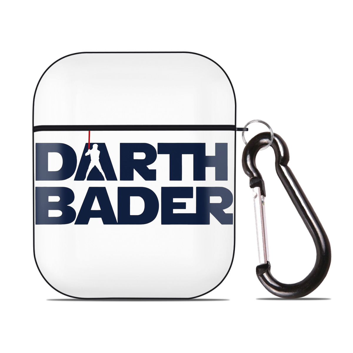 New York Yankees Harrison Bader Darth Bader AirPods 2 Case Hard Shell Black, Flexible PC Material, Precise Cutouts, Full Protection, Anti-Fingerprint, Washable, Includes Keychain – Durable & Slim Design