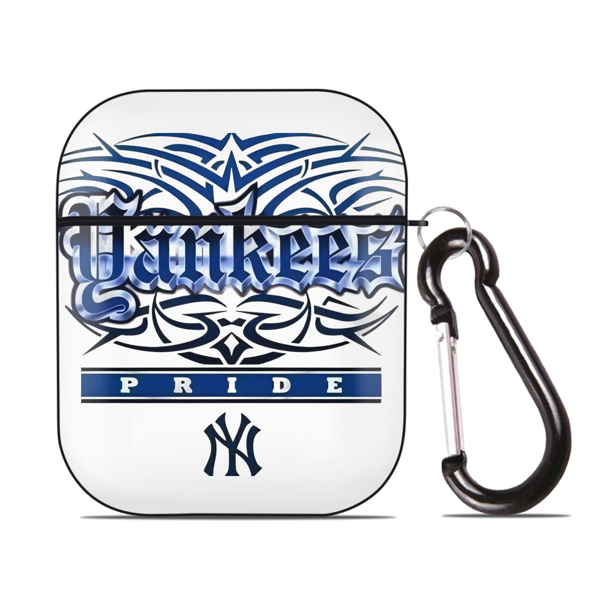 New York Yankees 278 AirPods 2 Case Hard Shell Black, Flexible PC Material, Precise Cutouts, Full Protection, Anti-Fingerprint, Washable, Includes Keychain – Durable & Slim Design