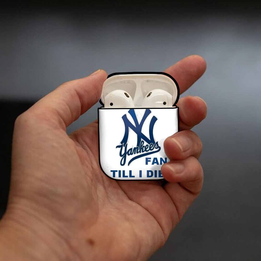 New York Yankees Win,Lose or Tie IMA Fan Till I Die AirPods 2 Case Hard Shell Black, Flexible PC Material, Precise Cutouts, Full Protection, Anti-Fingerprint, Washable, Includes Keychain – Durable & Slim Design