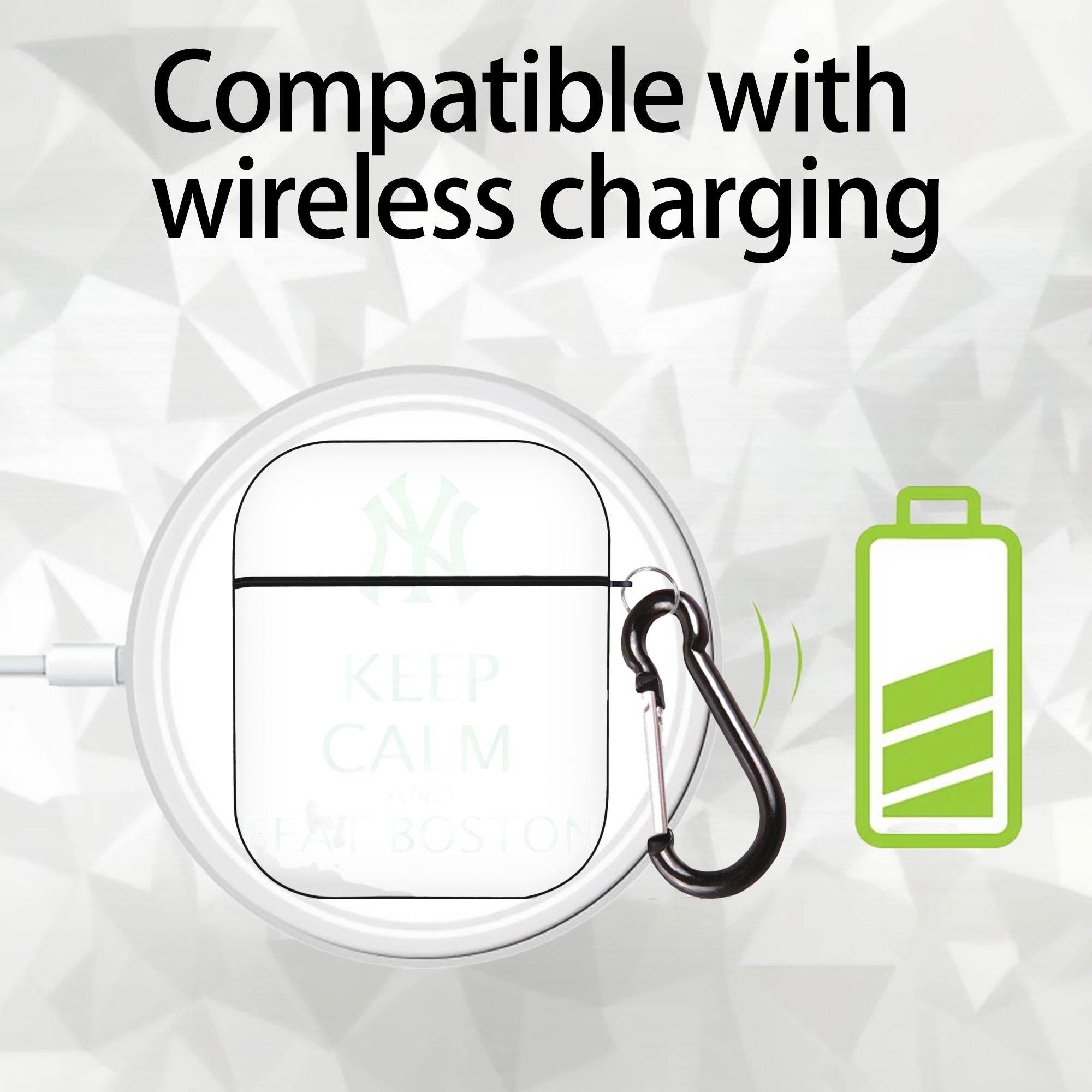 New York Yankees 26 AirPods 2 Case Hard Shell Black, Flexible PC Material, Precise Cutouts, Full Protection, Anti-Fingerprint, Washable, Includes Keychain – Durable & Slim Design