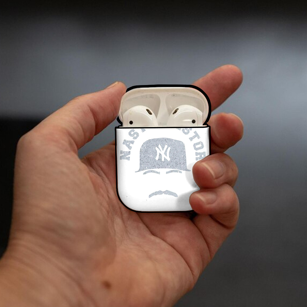 New York Yankees Nasty Nestor AirPods 2 Case Hard Shell Black, Flexible PC Material, Precise Cutouts, Full Protection, Anti-Fingerprint, Washable, Includes Keychain – Durable & Slim Design
