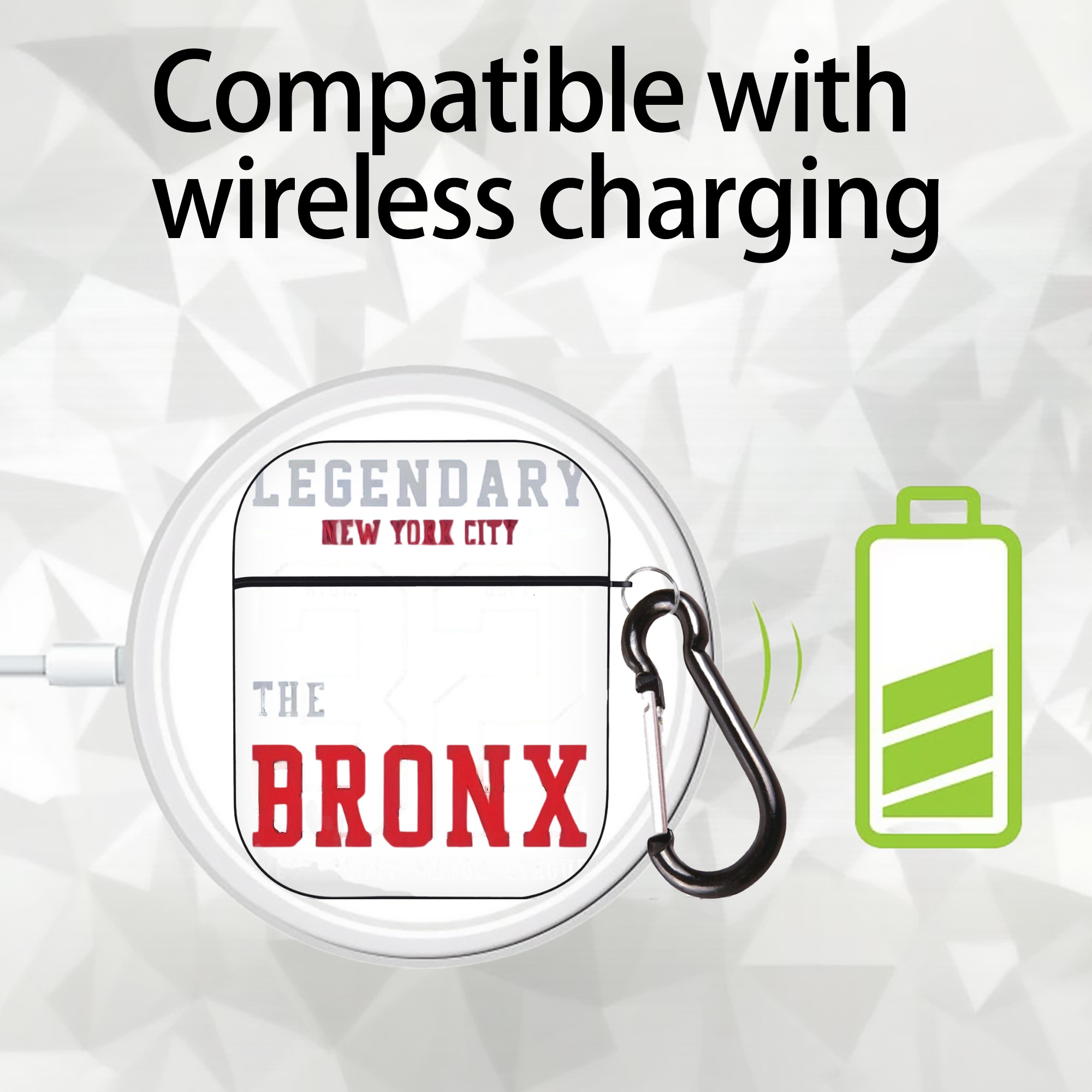 New York Yankees 24 AirPods 2 Case Hard Shell Black, Flexible PC Material, Precise Cutouts, Full Protection, Anti-Fingerprint, Washable, Includes Keychain – Durable & Slim Design