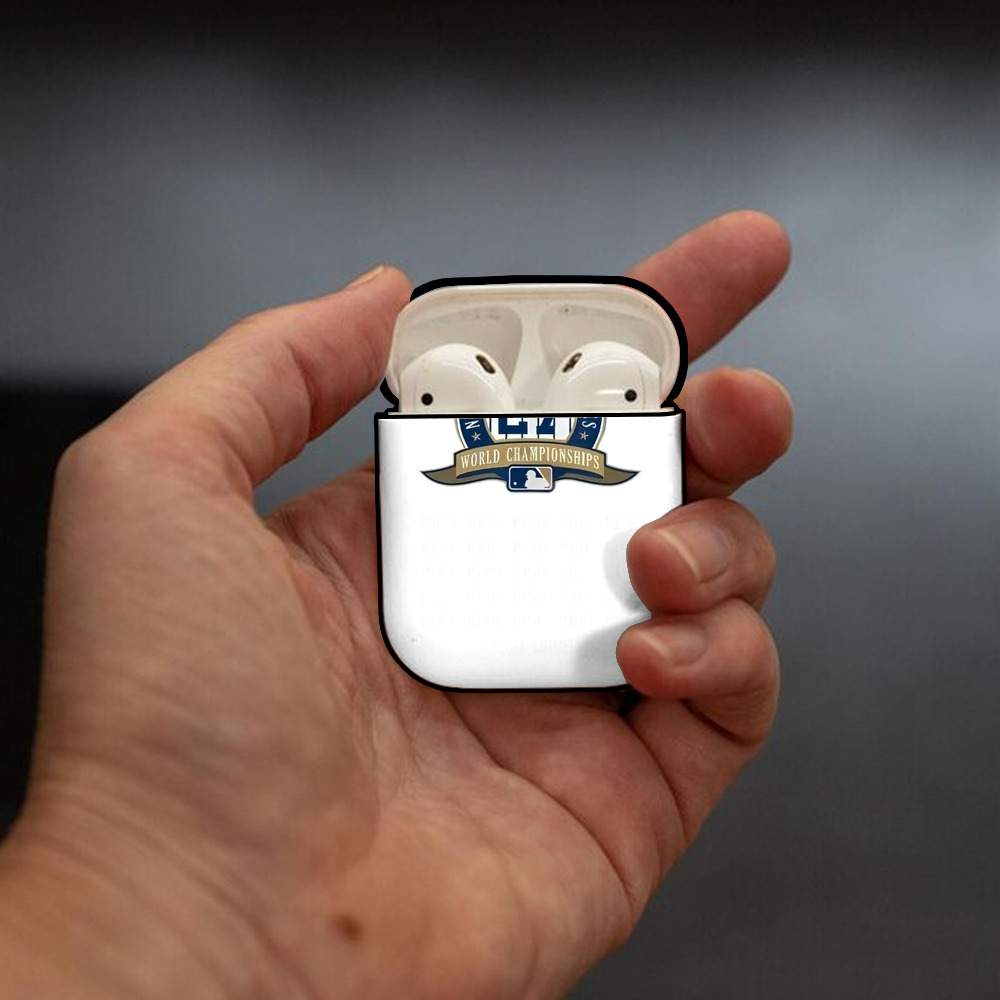 New York Yankees 27 WS Championships AirPods 2 Case Hard Shell Black, Flexible PC Material, Precise Cutouts, Full Protection, Anti-Fingerprint, Washable, Includes Keychain – Durable & Slim Design
