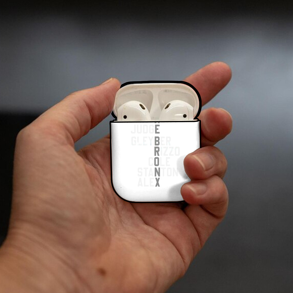 New York Yankees The Bronx Player Name AirPods 2 Case Hard Shell Black, Flexible PC Material, Precise Cutouts, Full Protection, Anti-Fingerprint, Washable, Includes Keychain – Durable & Slim Design