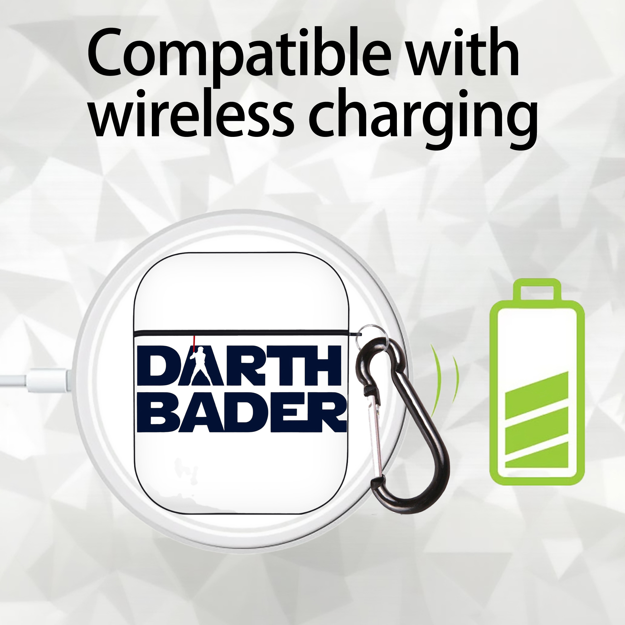 New York Yankees Harrison Bader Darth Bader AirPods 2 Case Hard Shell Black, Flexible PC Material, Precise Cutouts, Full Protection, Anti-Fingerprint, Washable, Includes Keychain – Durable & Slim Design