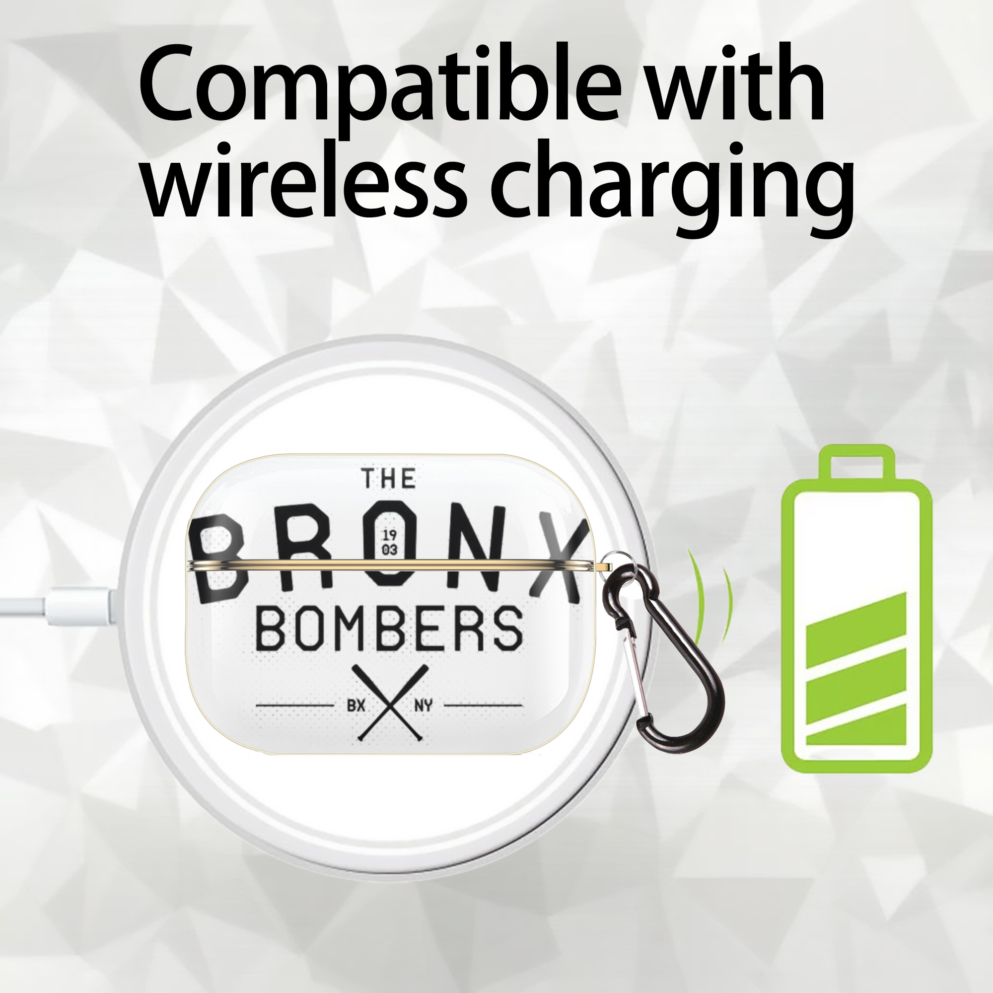 New York Yankees The Bronx Bombers 1903 Luxury Gold AirPods Pro Case With Keychain, Flexible PC Material, Full Protection, Precise Cutouts, Anti-Fingerprint, Washable, Durable Design