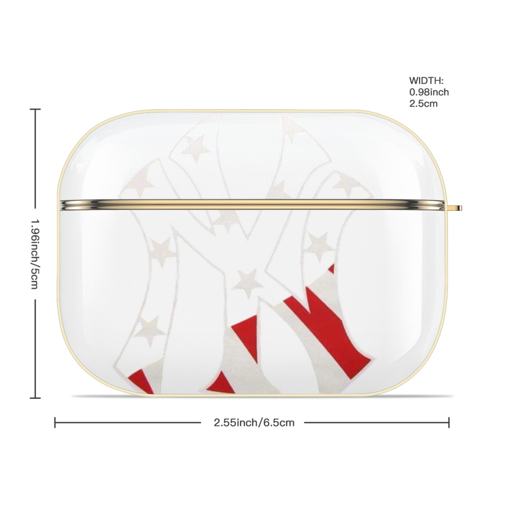 New York Yankees Logo USA Luxury Gold AirPods Pro Case With Keychain, Flexible PC Material, Full Protection, Precise Cutouts, Anti-Fingerprint, Washable, Durable Design