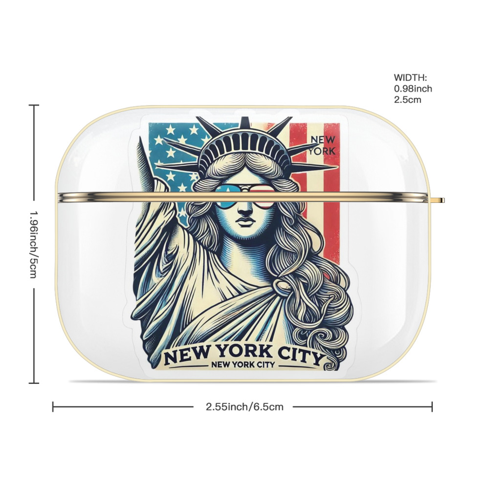 New York Yankees Liberty Luxury Gold AirPods Pro Case With Keychain, Flexible PC Material, Full Protection, Precise Cutouts, Anti-Fingerprint, Washable, Durable Design