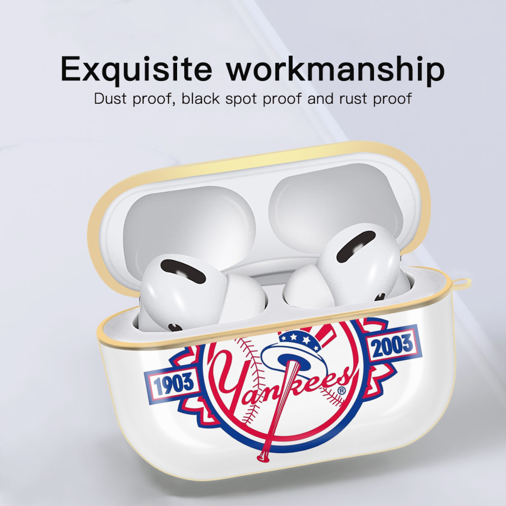 New York Yankees 100th Anniversary 1903-2003 Luxury Gold AirPods Pro Case With Keychain, Flexible PC Material, Full Protection, Precise Cutouts, Anti-Fingerprint, Washable, Durable Design