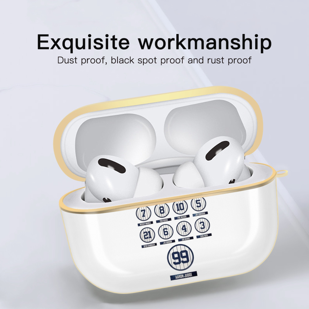 New York Yankees To Win League MVP Luxury Gold AirPods Pro Case With Keychain, Flexible PC Material, Full Protection, Precise Cutouts, Anti-Fingerprint, Washable, Durable Design