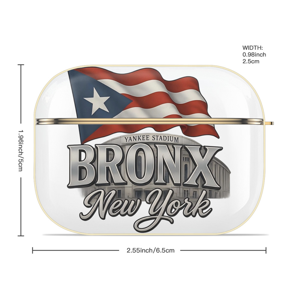 New York Yankees BRONX Yankees Stadium Luxury Gold AirPods Pro Case With Keychain, Flexible PC Material, Full Protection, Precise Cutouts, Anti-Fingerprint, Washable, Durable Design