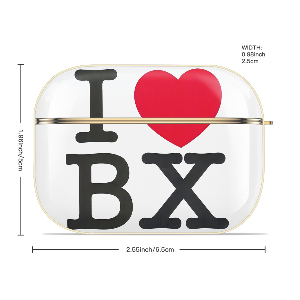 New York Yankees I Love BX Luxury Gold AirPods Pro Case With Keychain, Flexible PC Material, Full Protection, Precise Cutouts, Anti-Fingerprint, Washable, Durable Design