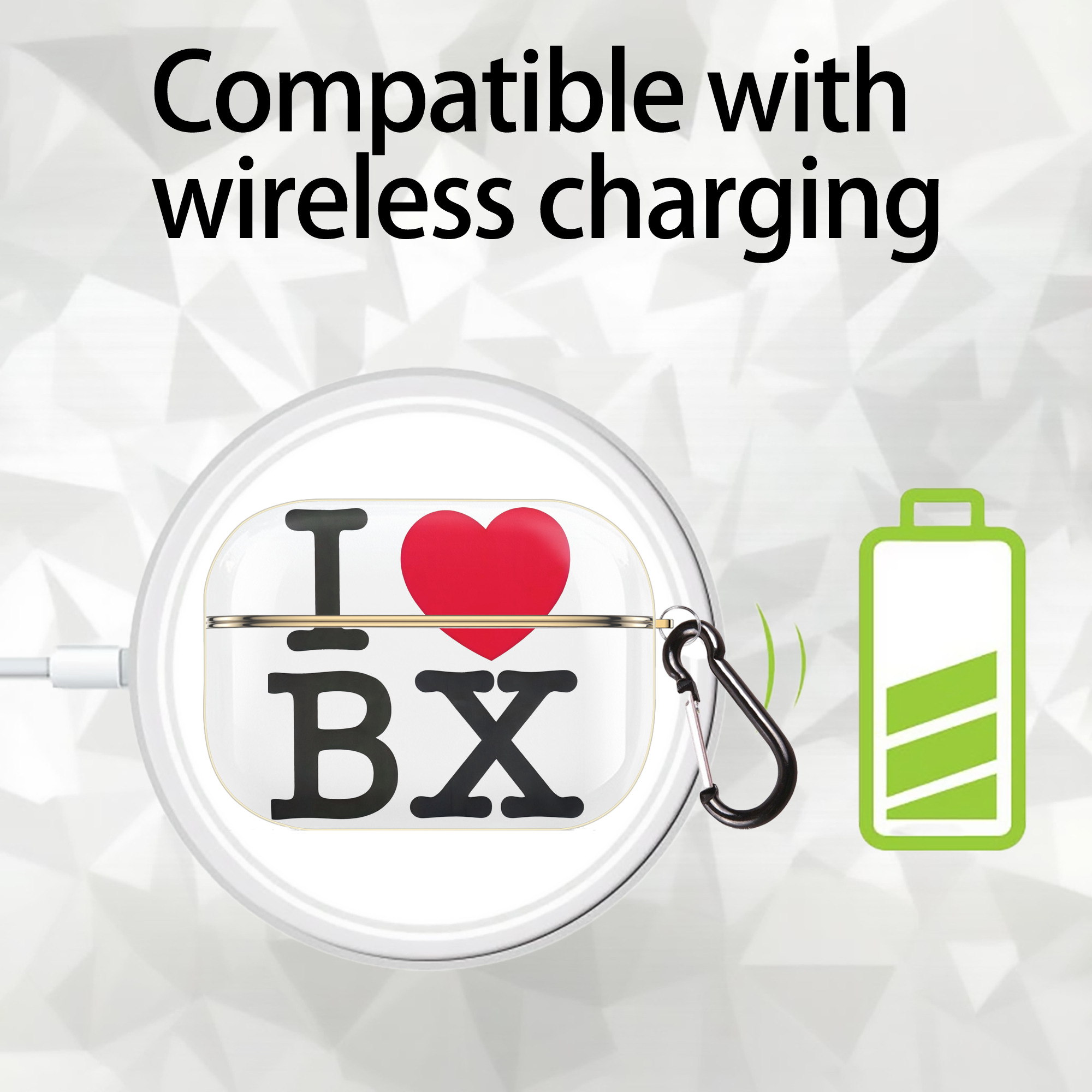 New York Yankees I Love BX Luxury Gold AirPods Pro Case With Keychain, Flexible PC Material, Full Protection, Precise Cutouts, Anti-Fingerprint, Washable, Durable Design