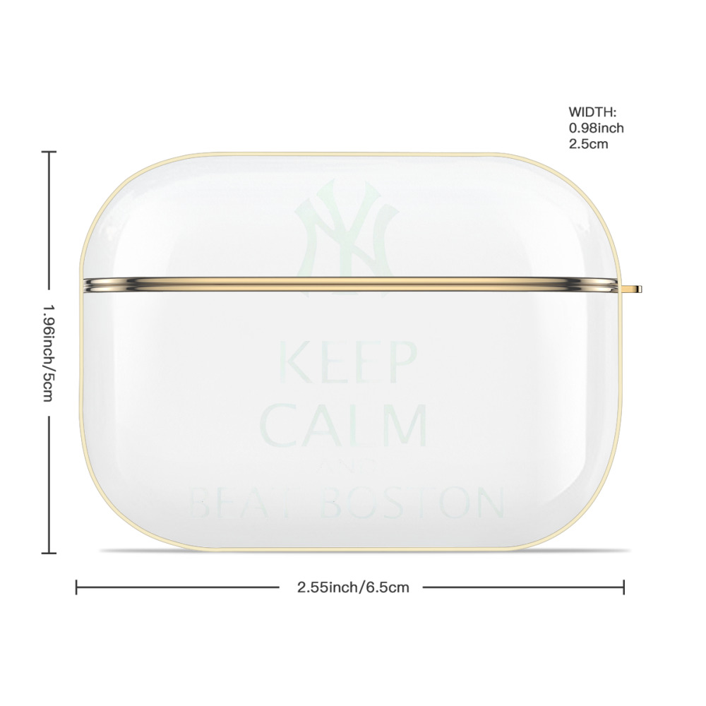 New York Yankees 26 Luxury Gold AirPods Pro Case With Keychain, Flexible PC Material, Full Protection, Precise Cutouts, Anti-Fingerprint, Washable, Durable Design