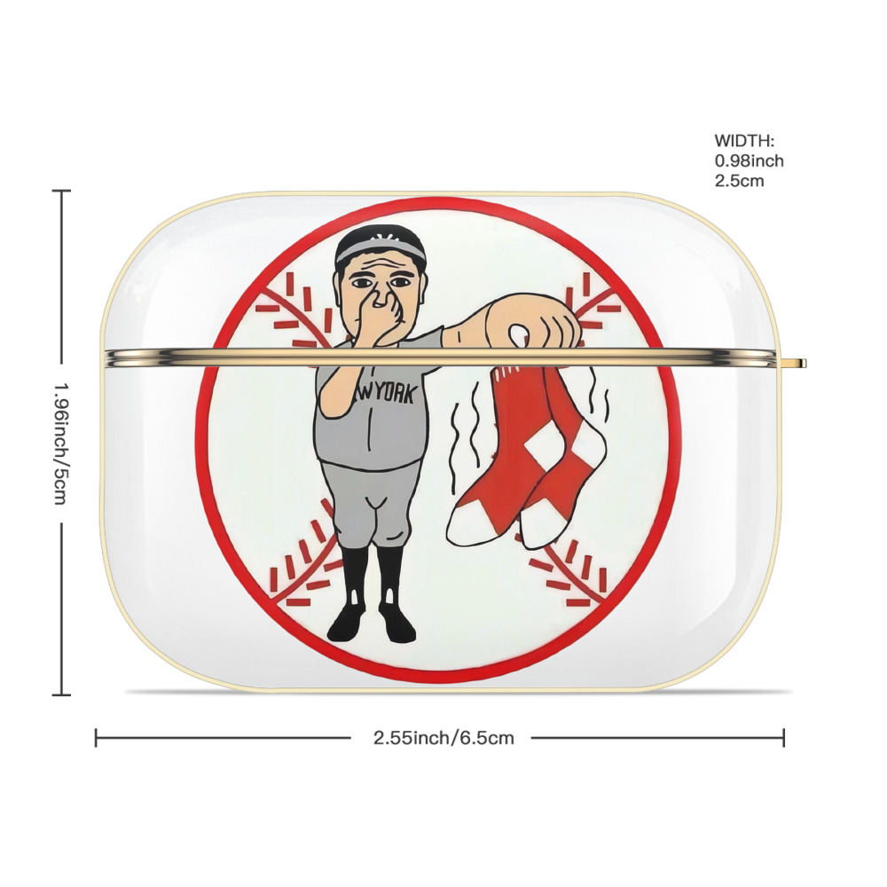 New York Yankees Duty Red Sox Luxury Gold AirPods Pro Case With Keychain, Flexible PC Material, Full Protection, Precise Cutouts, Anti-Fingerprint, Washable, Durable Design