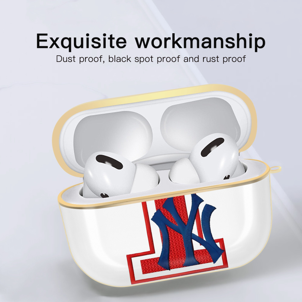 New York Yankees No.1 Fans Luxury Gold AirPods Pro Case With Keychain, Flexible PC Material, Full Protection, Precise Cutouts, Anti-Fingerprint, Washable, Durable Design