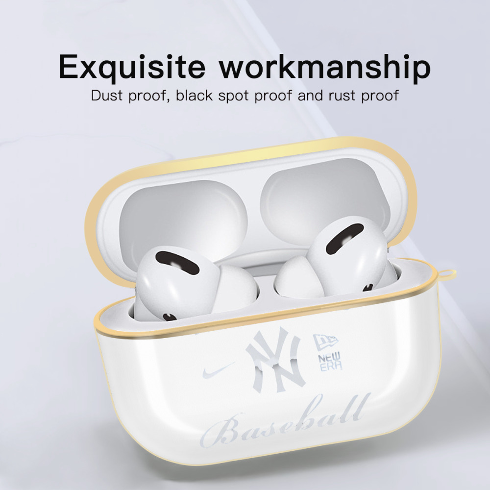 New York Yankees BaseBall Luxury Gold AirPods Pro Case With Keychain, Flexible PC Material, Full Protection, Precise Cutouts, Anti-Fingerprint, Washable, Durable Design