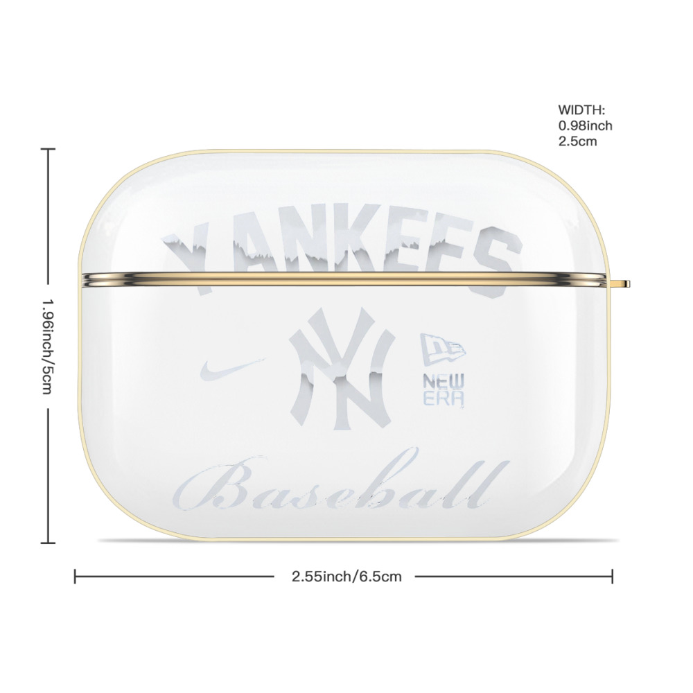 New York Yankees BaseBall Luxury Gold AirPods Pro Case With Keychain, Flexible PC Material, Full Protection, Precise Cutouts, Anti-Fingerprint, Washable, Durable Design