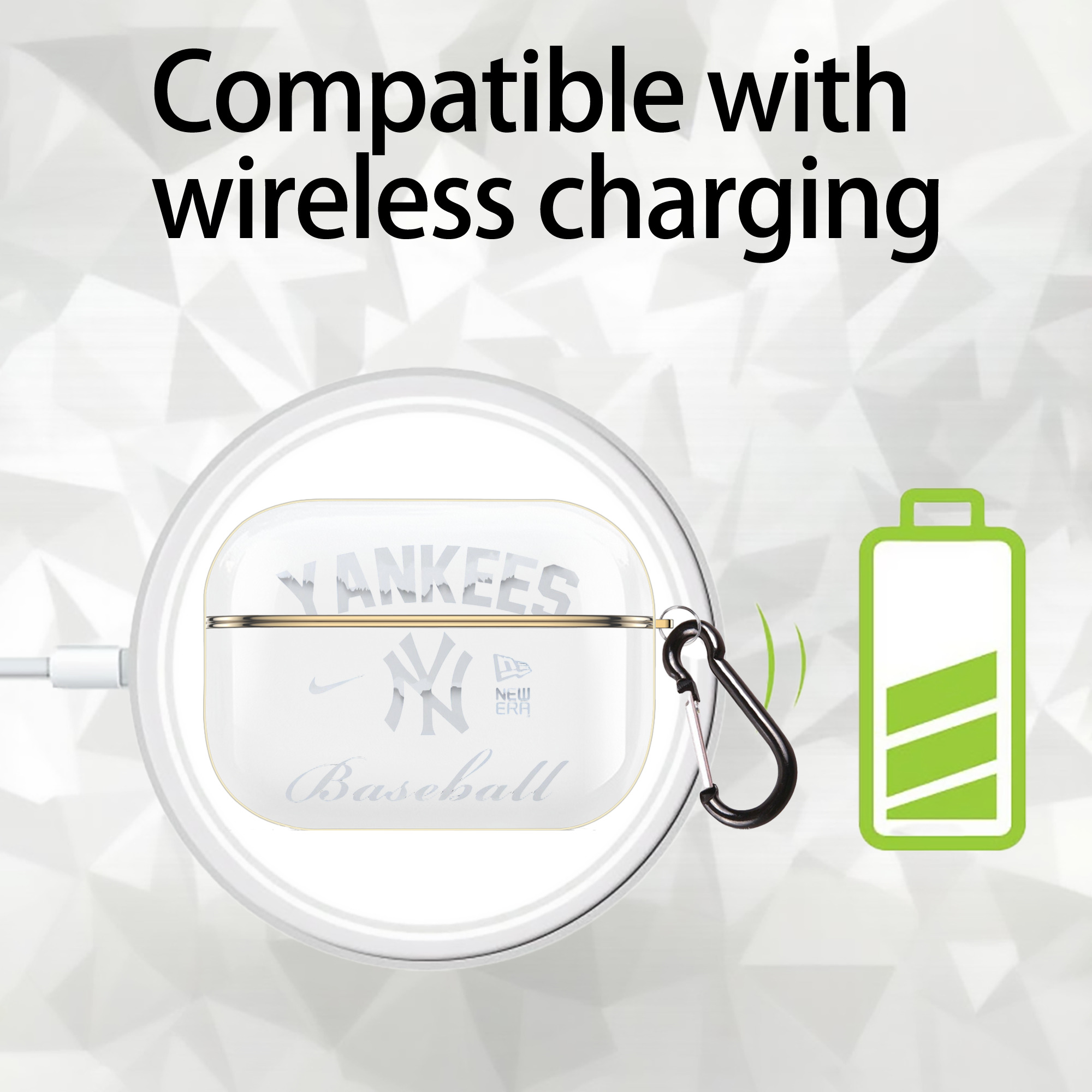 New York Yankees BaseBall Luxury Gold AirPods Pro Case With Keychain, Flexible PC Material, Full Protection, Precise Cutouts, Anti-Fingerprint, Washable, Durable Design