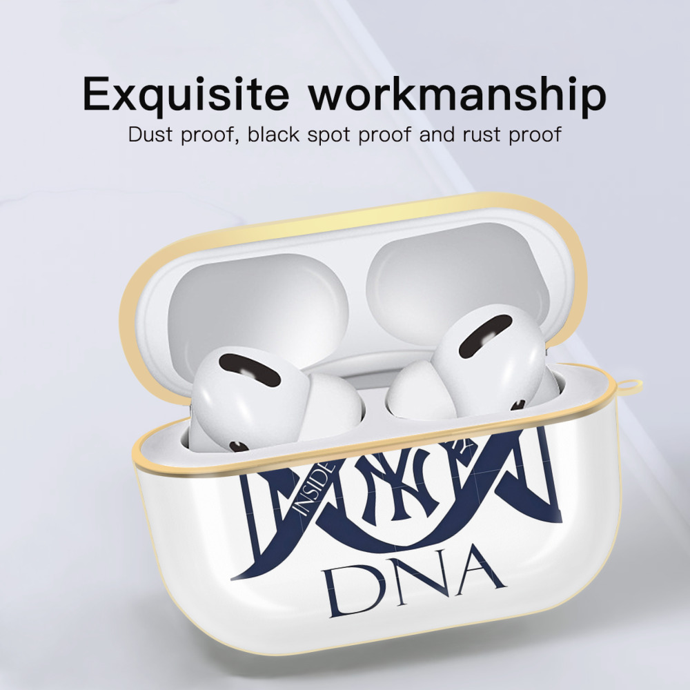 New York Yankees Loyalty DNA Luxury Gold AirPods Pro Case With Keychain, Flexible PC Material, Full Protection, Precise Cutouts, Anti-Fingerprint, Washable, Durable Design