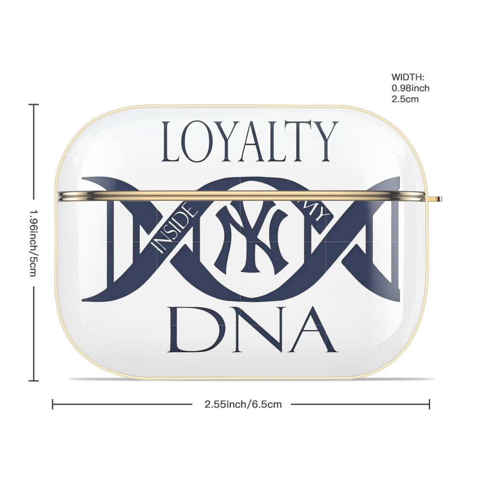 New York Yankees Loyalty DNA Luxury Gold AirPods Pro Case With Keychain, Flexible PC Material, Full Protection, Precise Cutouts, Anti-Fingerprint, Washable, Durable Design