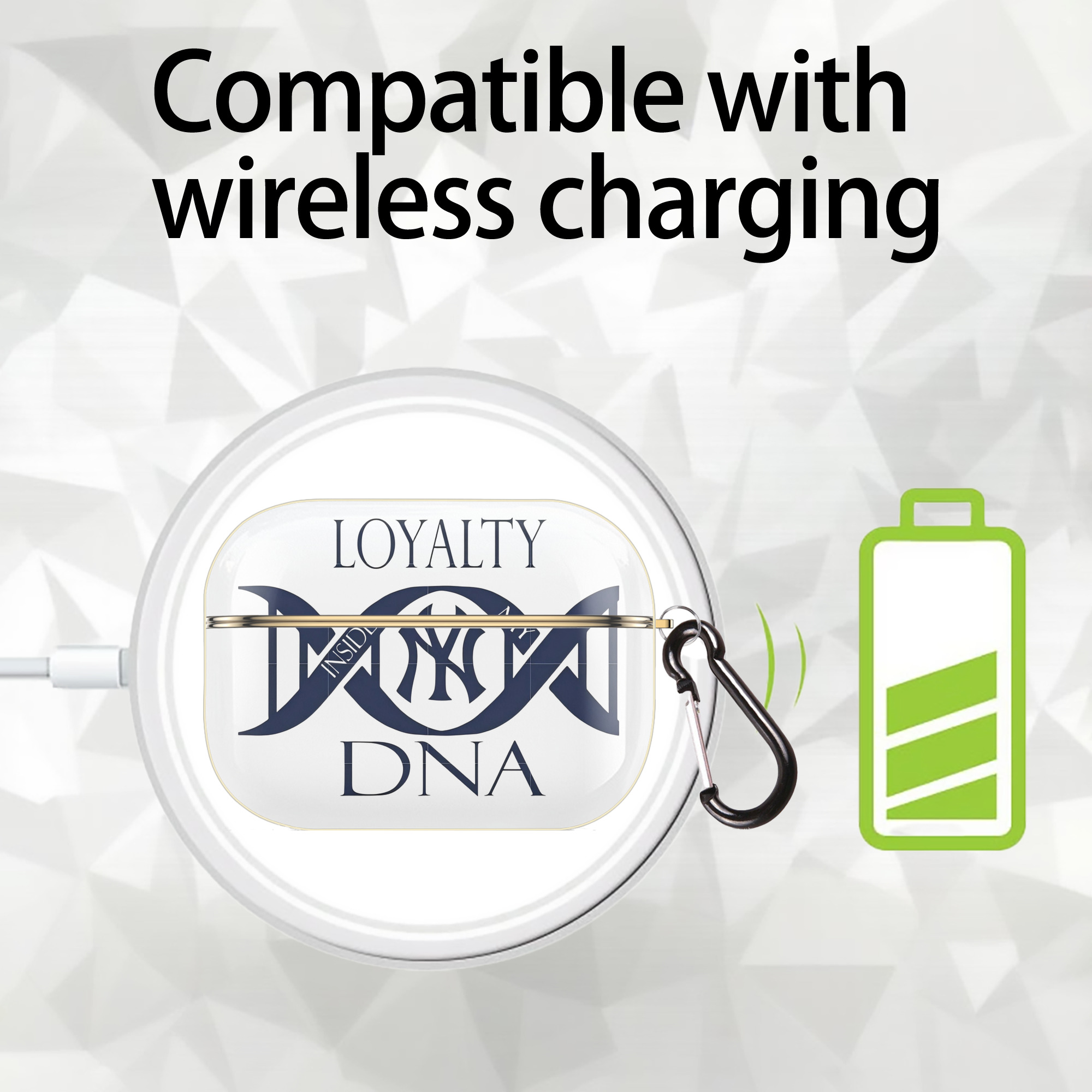 New York Yankees Loyalty DNA Luxury Gold AirPods Pro Case With Keychain, Flexible PC Material, Full Protection, Precise Cutouts, Anti-Fingerprint, Washable, Durable Design